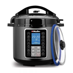 Mueller 6 Quart Pressure Cooker 10-in-1, Cook 2 Dishes at Once